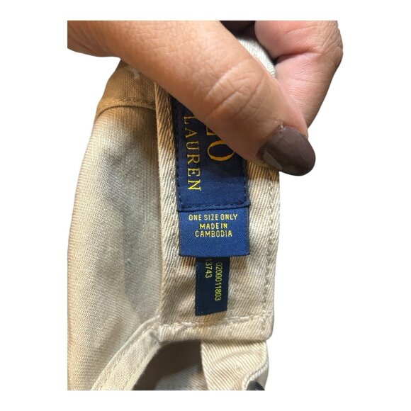 Vintage Ralph Lauren Polo Hat Baseball Cap Unisex Adjustable Strap Back Beige - Picture 6 of 6